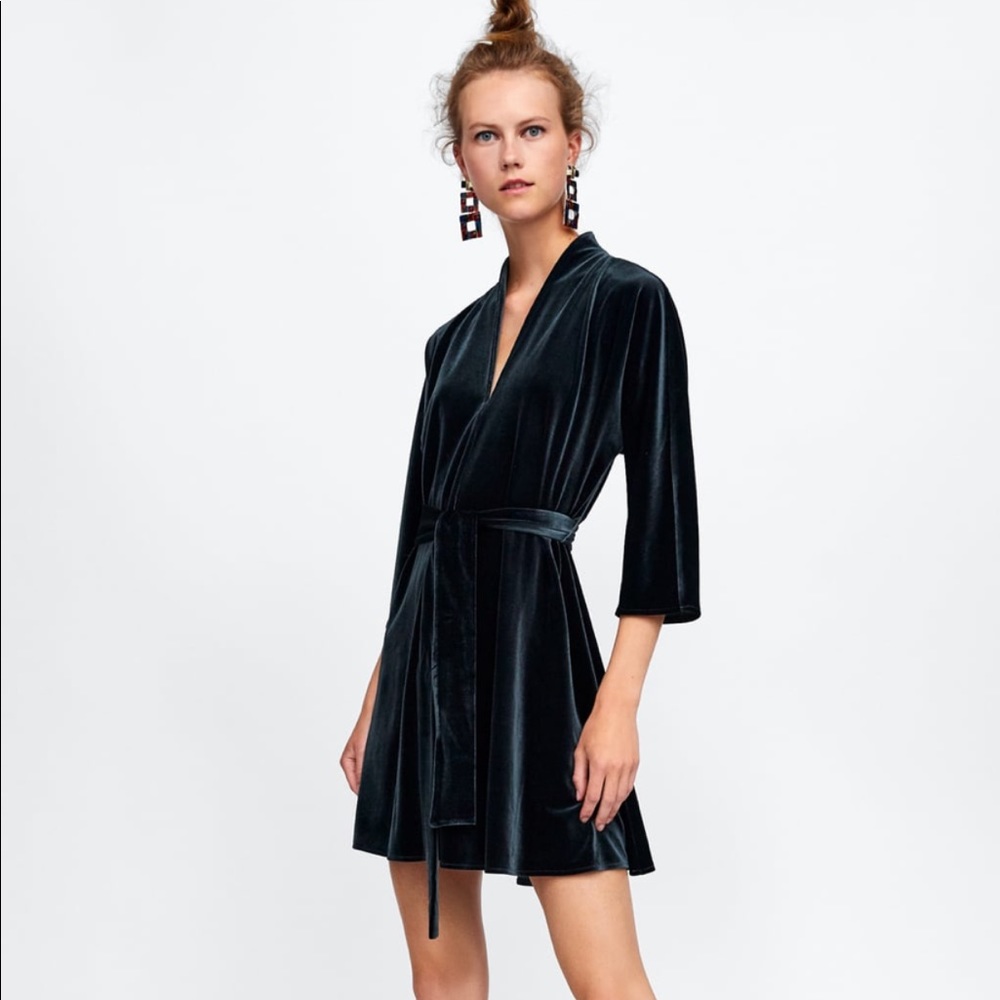 Zara wrap velvet dress